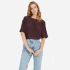 Everlane The Silk Short-sleeve Crew - Burgundy