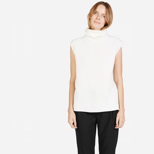 Everlane The Chunky Wool Sleeveless Turtleneck - Ivory