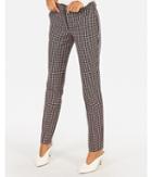 Express Womens Mid Rise Plaid Skinny Columnist Pant