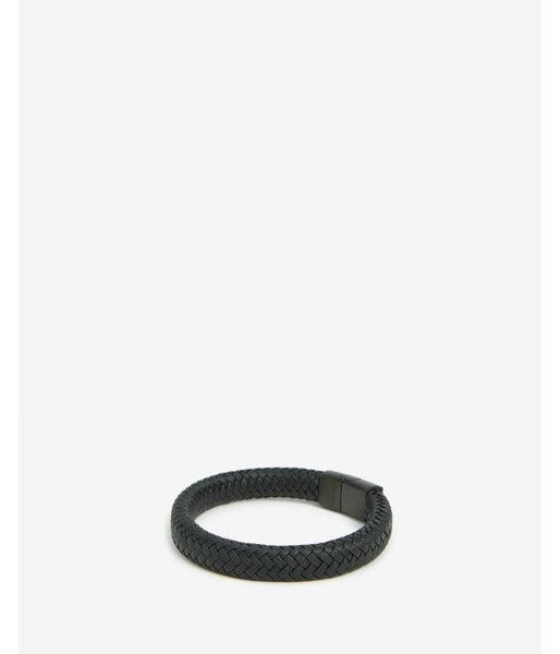 Express Mens Black Braided Wrap Bracelet
