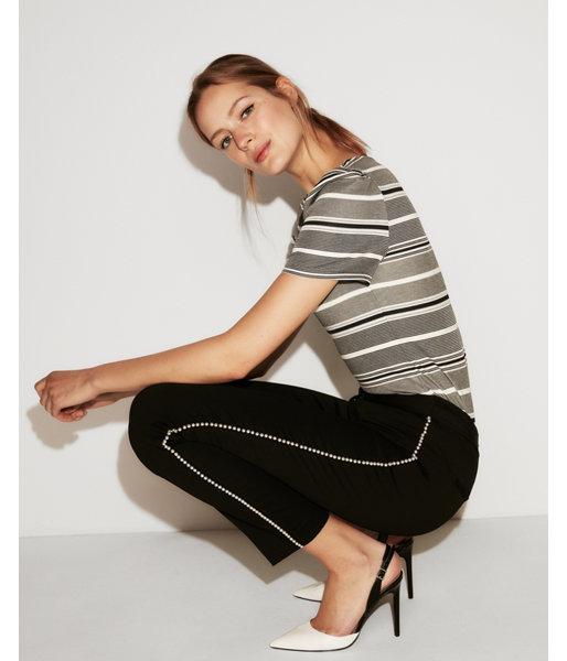 Express Womens Striped Puffed Short