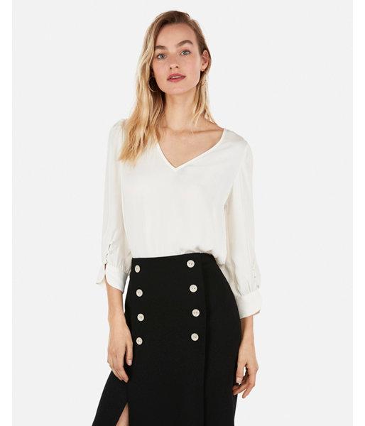 Express Womens Satin Button Cuff Tulip