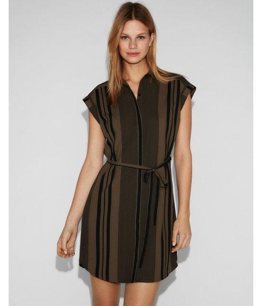 Express Womens Striped Tie Front Short Sleeve