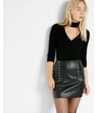 Express Womens Fitted Ribbed Crossover Choker