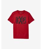 Express Mens Red Striped Monogram Graphic T-shirt