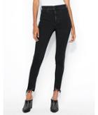 Express Womens Express Womens Petite Super High Waisted Black Denim Perfect Ankle Jean