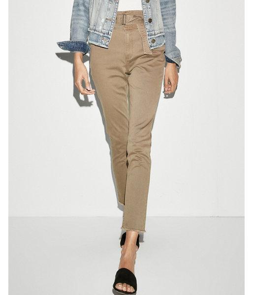 Express Womens Super High Waisted Raw Hem Cropped Ankle