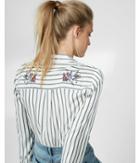 Striped Embroidered City Shirt By Express