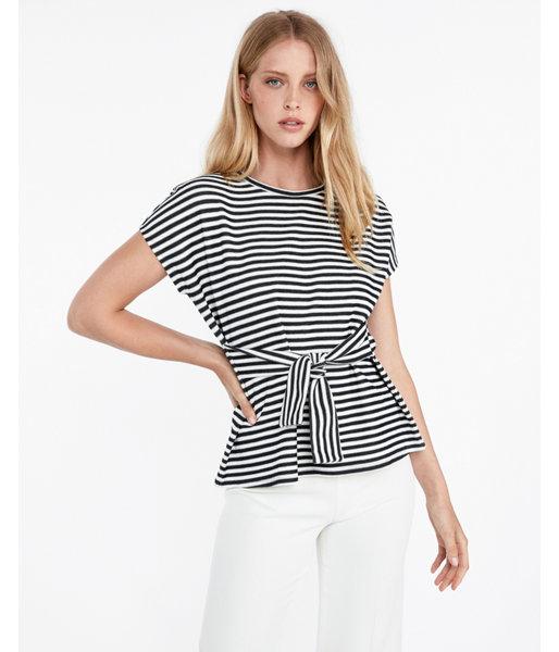 Express Womens Cap Sleeve Tie Waist Top