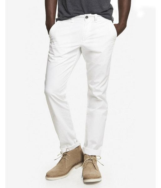 Express Men's Pants Slim White Finn Chino Pant