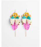 Express Womens Flower Tassel Drop Earrings