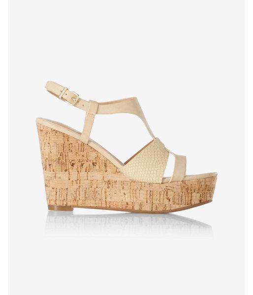 Express Snake Print Strappy Wedge