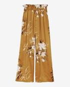 Express Womens Express Womens Rocky Barnes High Waisted Satin Floral Wide Leg Palazzo Pant