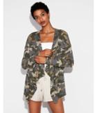 Express Womens Express One Eleven Camo Waffle Drape Front Cover-up
