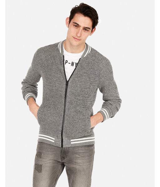 Express Mens Baseball Full-zip Cardigan