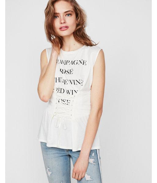 Express Womens Express One Eleven Drinks List Corset Tank