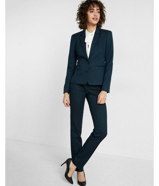 Express Womens 22 Inch Mini Checked Dobby Two Button Jacket