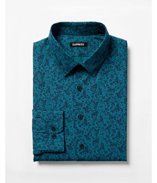 Express Mens Slim Paisly Dress