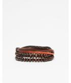 Express Mens Bead And Leather Stretch Bracelet