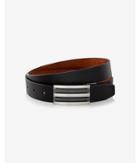 Express Mens 2-in-1 Reversible Mixed Texture Stripe Plaque Belt