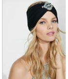 Express Womens Black Embellished Turban Headband