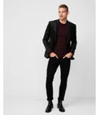 Express Mens Slim Black Velvet Tuxedo Jacket