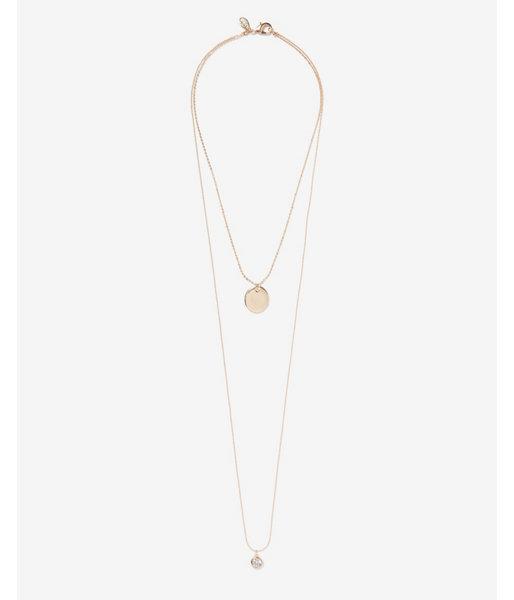 Express Womens Layered Pendant Necklace