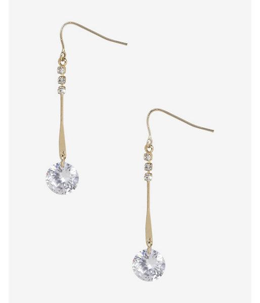 Express Womens Rhinestone Embellished Stick Drop Earrings