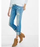 Express Womens Distressed Low Rise Cropped Cuffed