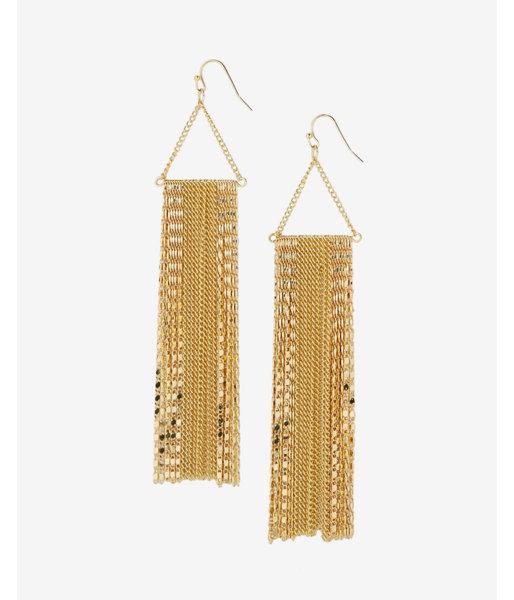 Express Mixed Metal Fringe Drop Earrings