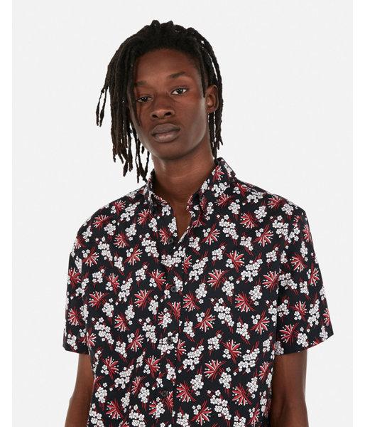 Express Mens Classic Floral Button-down Short