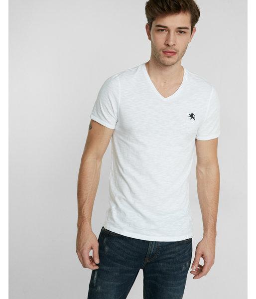 Express Small Lion Slub V-neck Tee