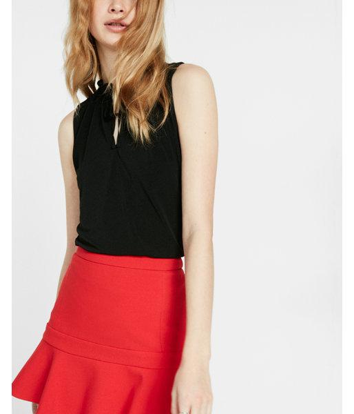 Express Ruffle Tie Neck Tank