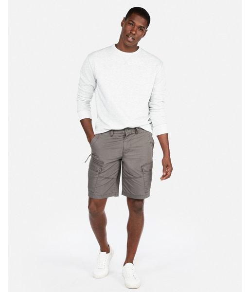 Express Mens Classic Fit 10 Inch Poplin Tech Cargo