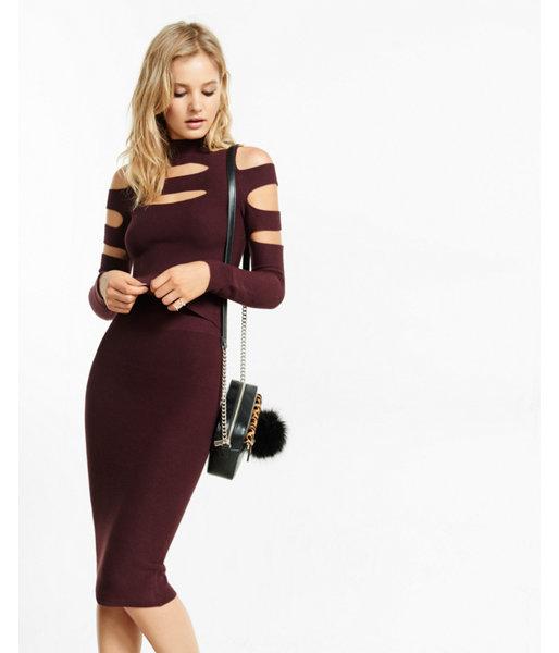 Express Womens Ribbed Sweater Pencil