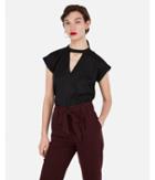 Express Womens Satin Studded Choker Neck Gramercy Tee