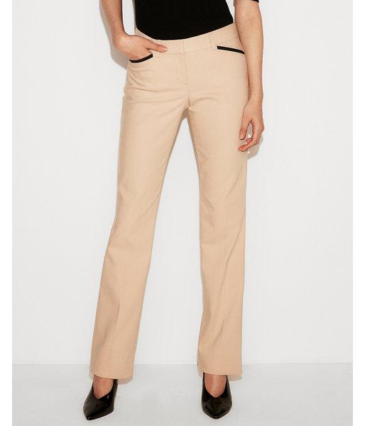 Express Womens Petite Low Rise Piped Barely Boot Editor Pant