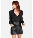 Express Womens Studded Tie Neck Blouse
