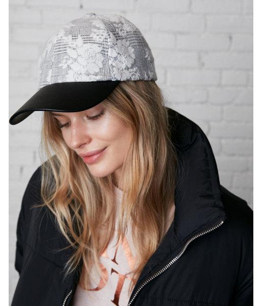 Express Womens (minus The) Leather Brim Floral Baseball Hat