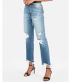 Express Womens High Waisted Chain Original Straight Ankle Jeans