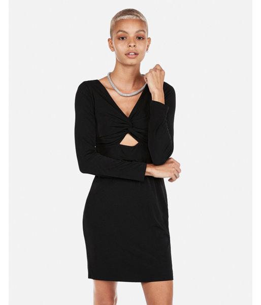 Express Womens Long Sleeve Twist Front  Dress