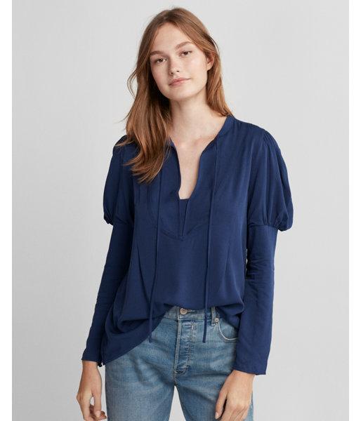 Express Juliet Sleeve Tie Neck Blouse