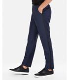 Express Mens Slim Navy Wool-blend Performance Stretch Tuxedo Pant