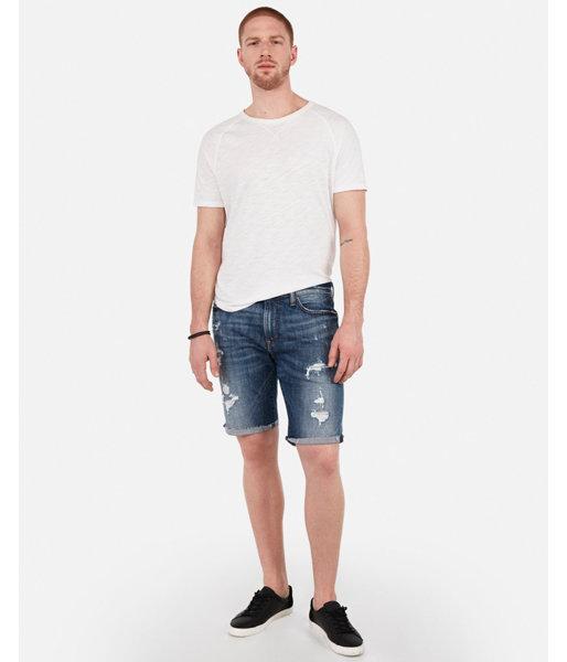 Express Mens Slim 9 Inch Destroyed Stretch Denim