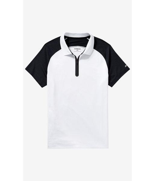 Express Men's Polos Contrast Raglan Sleeve Zip Front Express Tech Polo