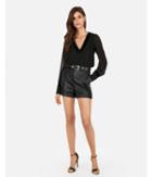 Express Womens Velvet Trim V-neck Blouse