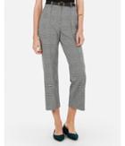 Express Womens High Waisted Houndstooth Straight Cropped Pants