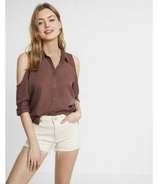 Express Womens High Waisted Distressed Cutoff