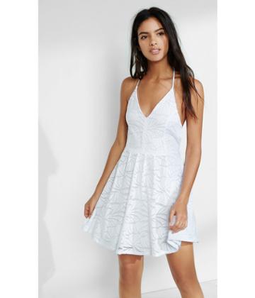 Express Women's Dresses White Lace T-back