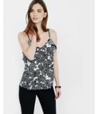 Express Womens Chalkboard Floral Cut-out Ruffle Cami